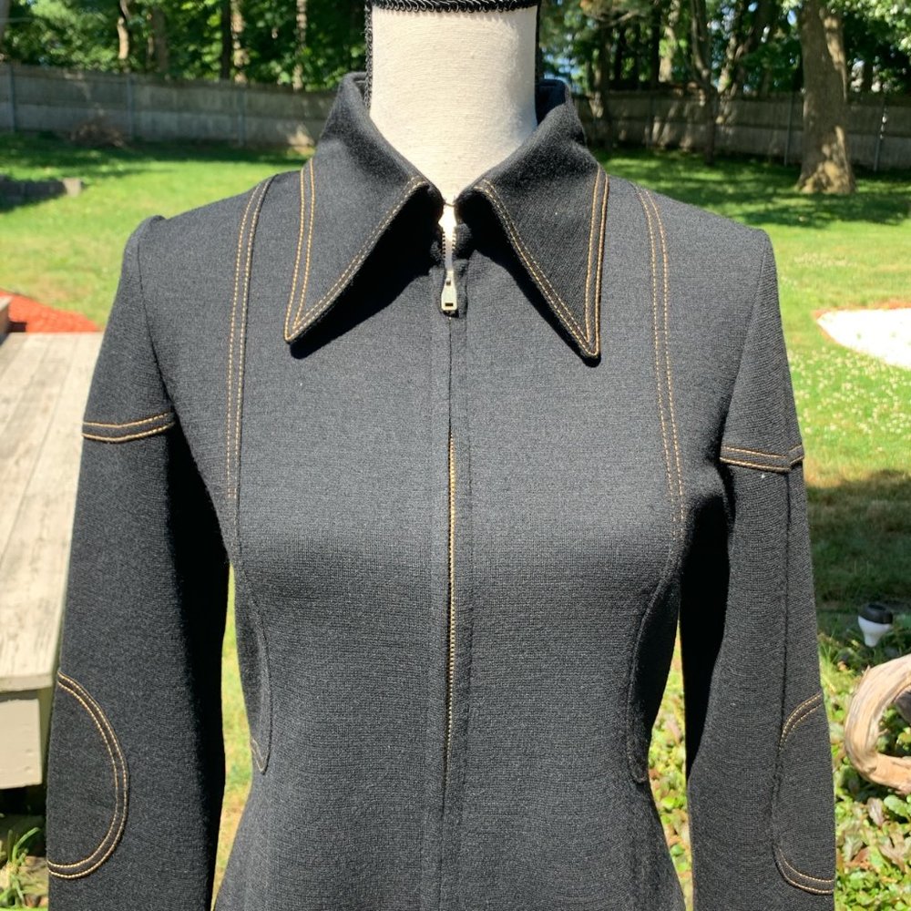 vintage riding jacket with pointed collar - Picture 4 of 4
